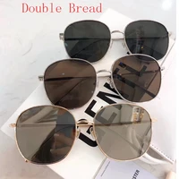 high quality korea brand designer gentle sunglasses doublebread sun glasses women men round glasses with original packing box