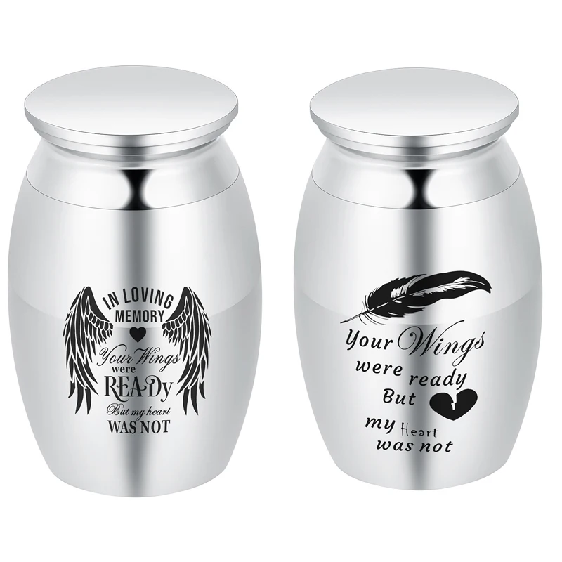 

Engraved Memorial Small Urn For Human/Pet Ashes Waterproof Stainless Steel Never Rust Cremation Urns Keepsake Jewelry Woman/Man