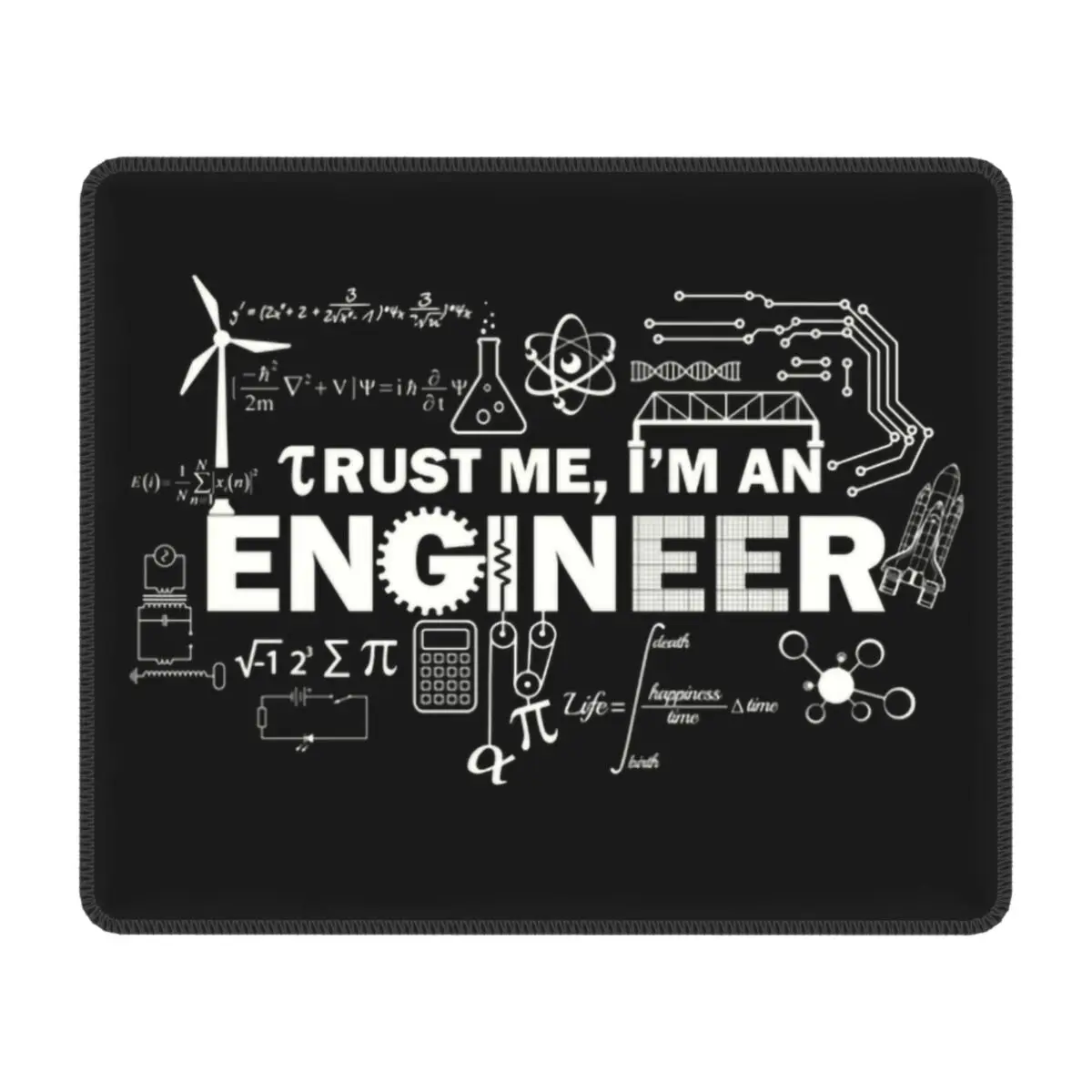 

Trust Me I'm An Engineer Laptop Mouse Pads Soft Mousepad with Stitched Non-Slip Rubber Science Engineering Mouse Mat for Gaming