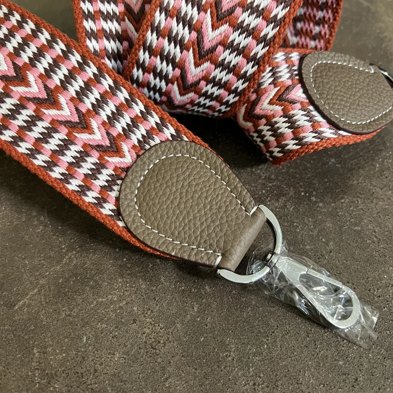 2 Inch Wide Evelyn Bag Women's Newest Togo Leather Leather Color Canvas Strap Thickened Shoulder Strap Crossbody Bag