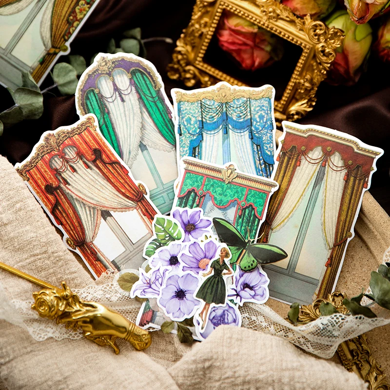 12 листов наклейка рамка занавеска на окна коллаж DIY ручное украшение занавески