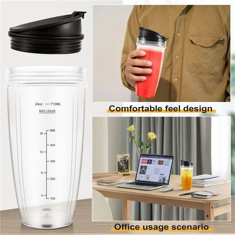 Фото Сменные стаканы A84G-24OZ, совместимые с блендерами Ninja Nutri BN401, BN701, SS101, BN400, BN800, BN801 №2