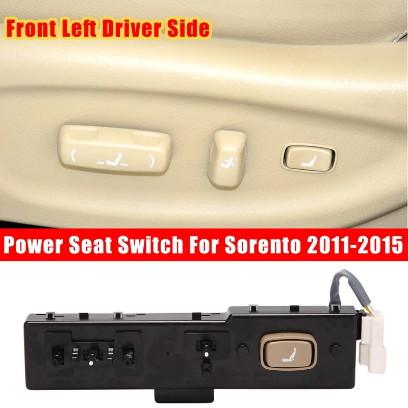 

For KIA Sorento 2011-2015 New Front Left Driver Side Power Seat Adjust Control Switch Beige Button 88520-2P020J7