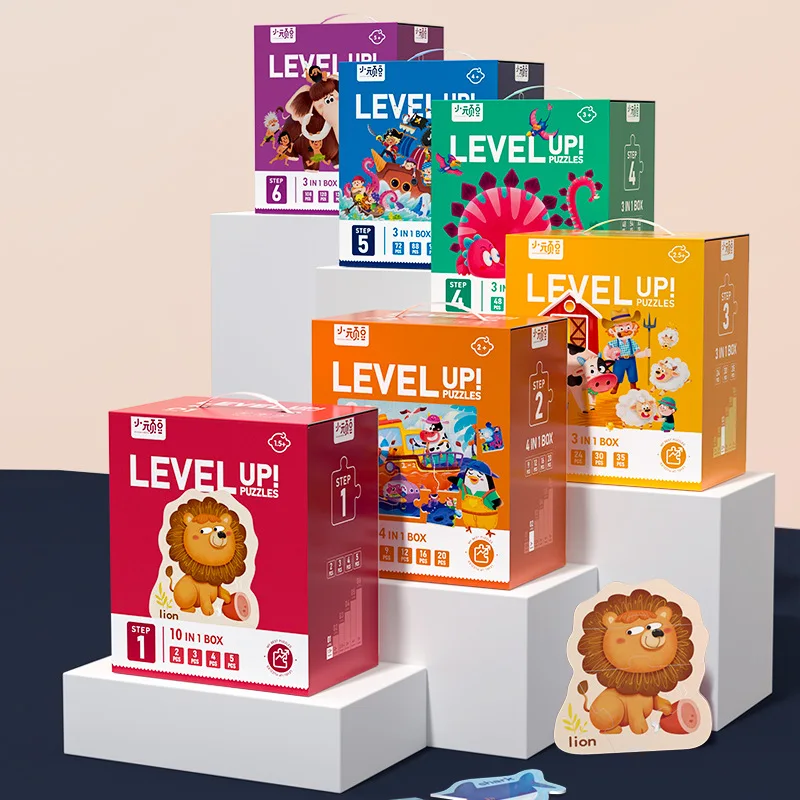 

Advanced Montessori Jigsaw Puzzle Kids IQ Puzzles Baby Early Educational Children Leveled Large Piece Paper Jigsaw Puzzles Toys