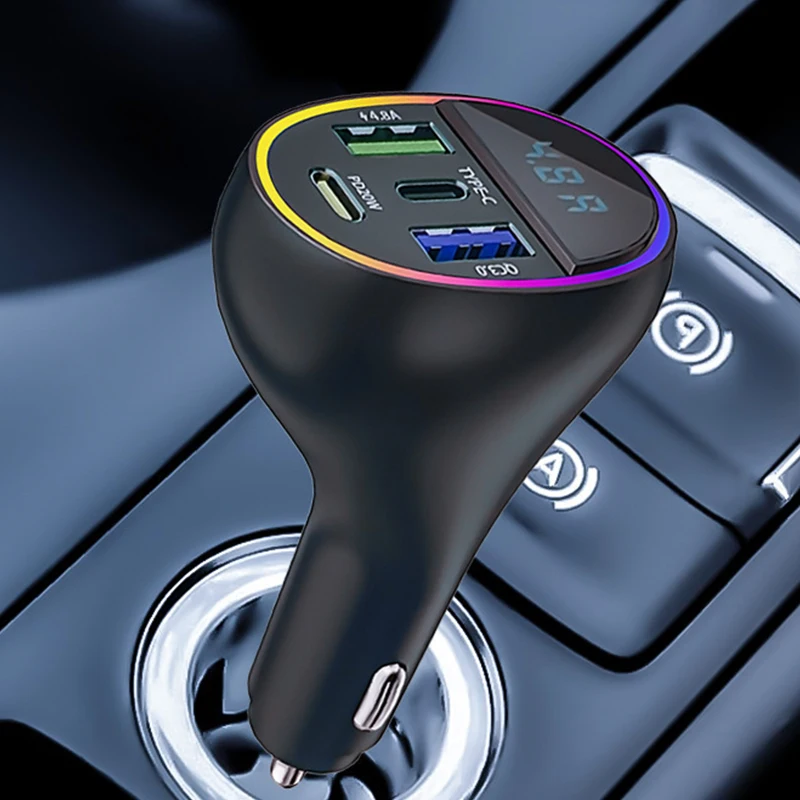 Автомобильное зарядное устройство с 2 USB-портами 3 1 а дисплеем напряжения