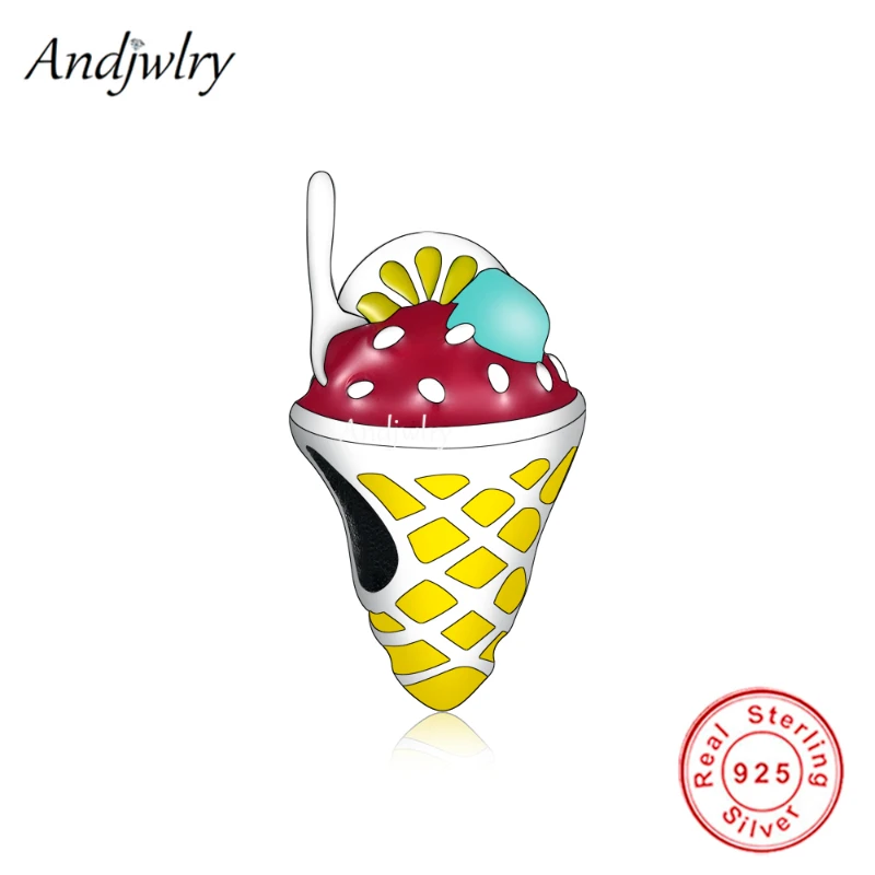 

Fit Bracelet Charms Silver 925 Original Ice Cream Orange Fruit Bead Bracelet&Bangle Jewelry Berloque