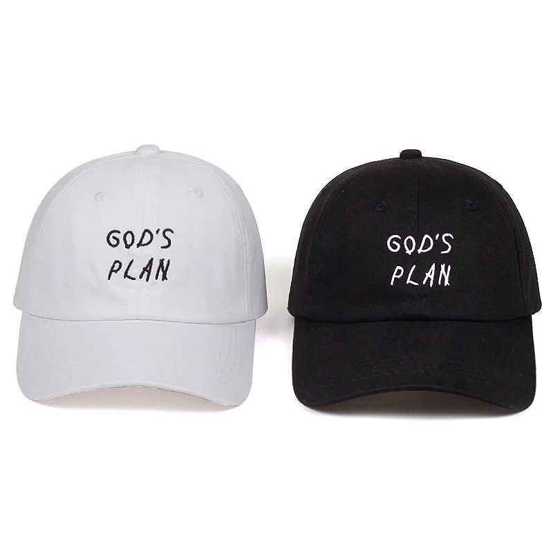 

Men's GODS PLAN Baseball Caps Rapper Song Embroidery Snapback Singer Unisex 100% Cotton Dad Hat Women Men Hip Hop Concert Hat