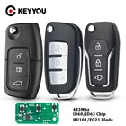 KEYYOU 3 кнопки 433 МГц ID6063 чип Автомобильный Дистанционный ключ для Ford Fusion Focus Mondeo Fiesta Galaxy HU101FO21 автомобильный флип-ключ