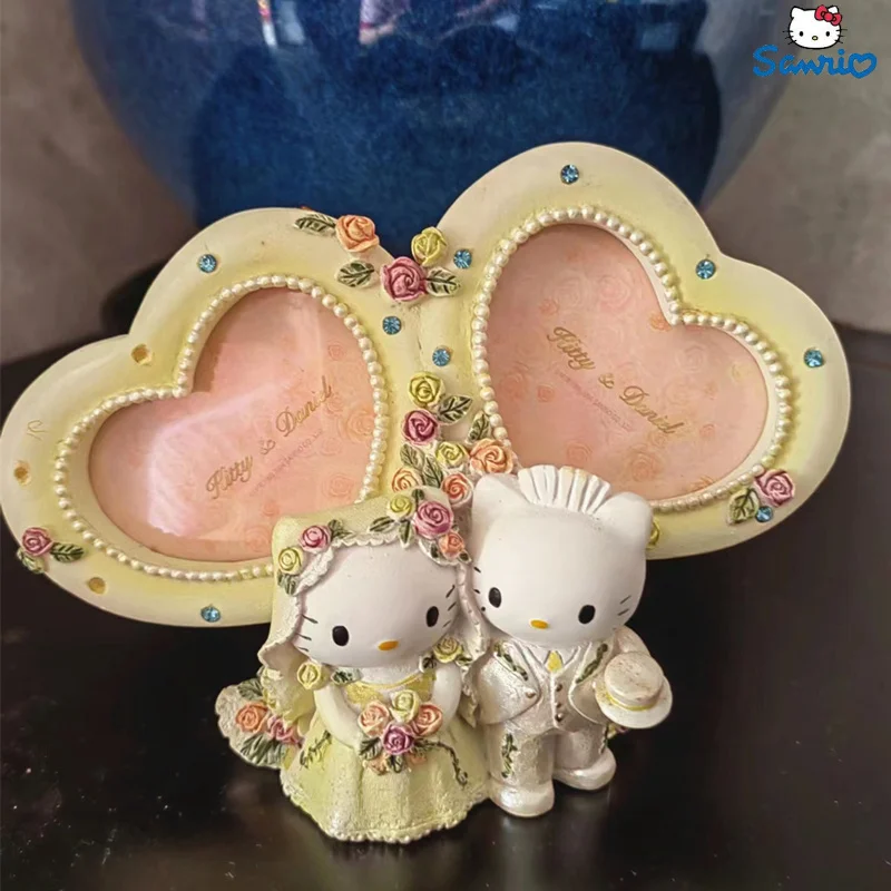 

New Sanrio Hello Kitty Picture Frame Resin Flower Photo Frame Photo Hello Kitty Decoration Desktop Ornaments Crafts Wedding Gift