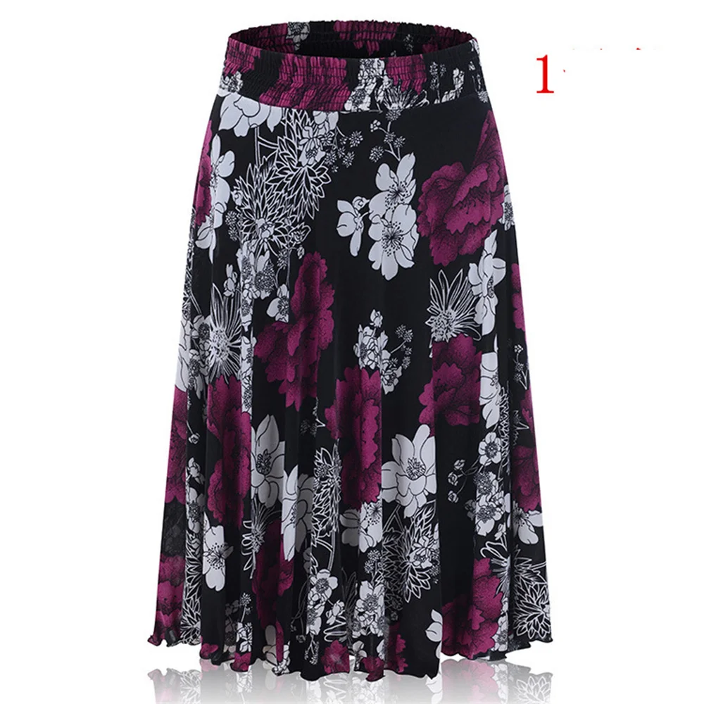 Women Vintage Floral Printed Long Skirt Fashion High-waist Pleated Skirts Elegant Fashion Lady Maxi Skirt Woman Jupe Summer images - 6