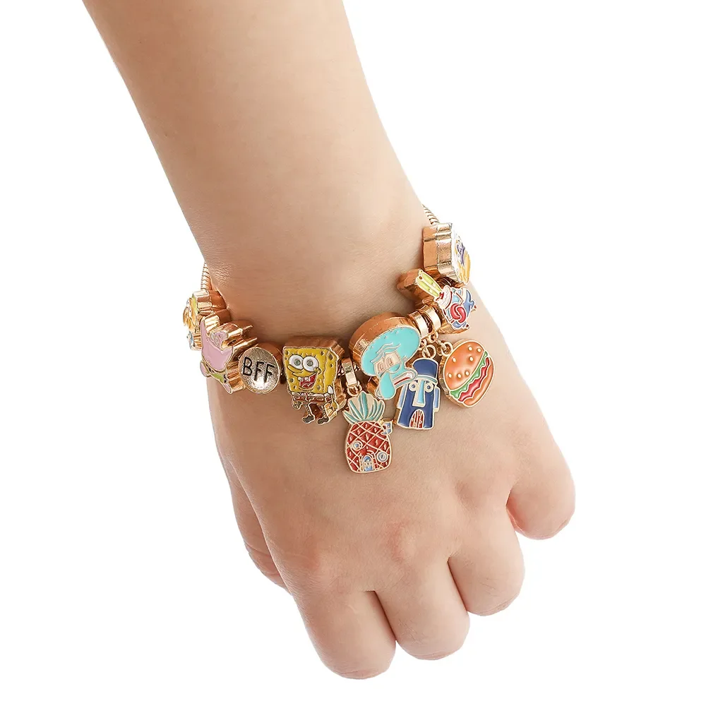 

SpongeBob Bracelet Jewelry Kawaii Anime Patrick Star Squidward Tentacles Bff Best Charms Accessories Best Friend Cartoon Gift