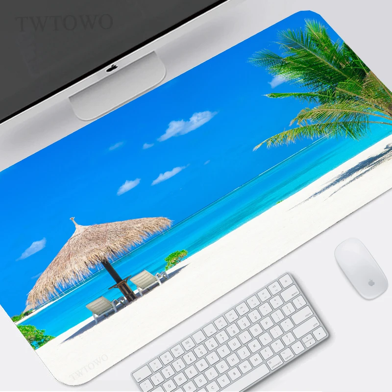 

Blue Sky Beach Mouse Pad Gaming XL Home New Large Computer Mousepad XXL Desk Mats MousePads Anti Slip Carpet Office PC Mice Pad