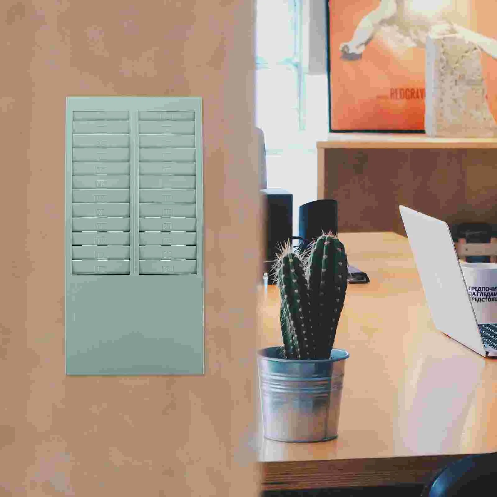 

Time Racks Retractable Time Holder with 24- Pockets Wall Mounted Cards Holder