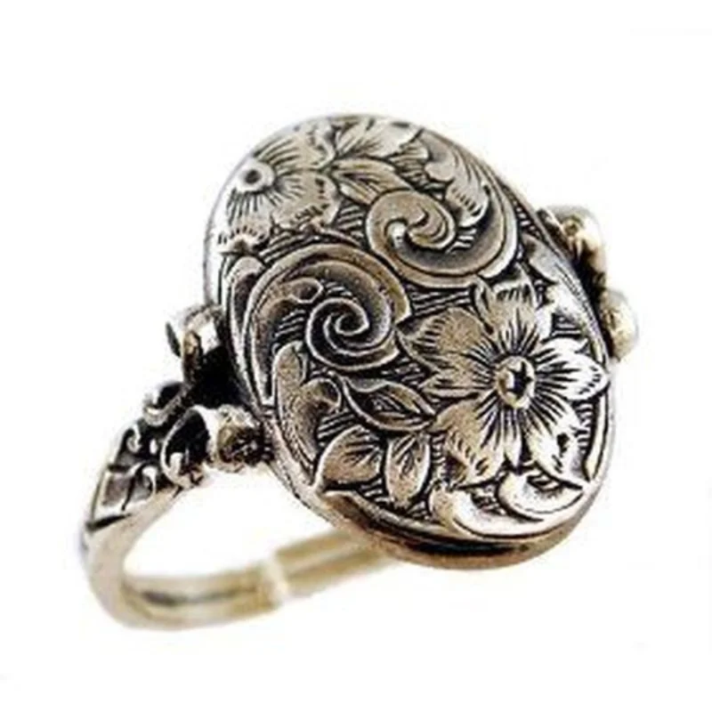 Винтажные кольца с гравировкой для женщин и мужчин, уникальное обручальное кольцо с подсолнухом и цветком, обручальные кольца, модные ювели...