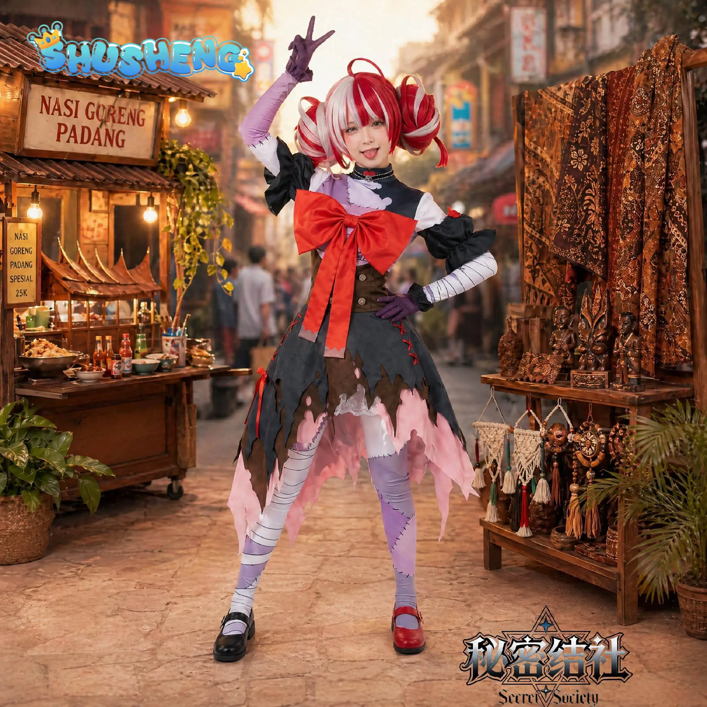 Фото Костюм для косплея Kureiji Ollie Hololive, аниме-костюм Vtuber, забавная униформа для цирка, Хэллоуина, карнавала, новая модная униформа для мужчин и женщин №3