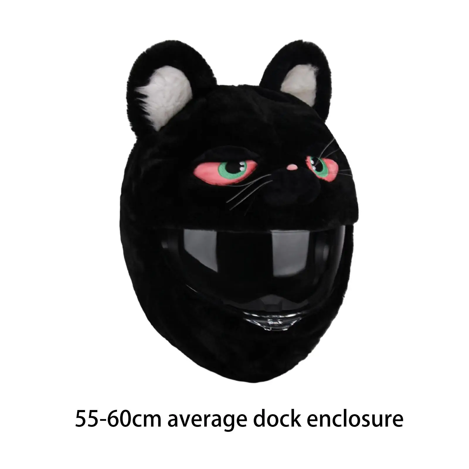 Cartoon Black Cat Motorbike Helmet Cover Protective Accessory Windproof Funny Full Face for Women Men Lightweight