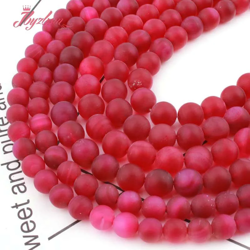 

8,10mm Round Plum Agates Bead Frost Matte Loose Natural Stone Beads For DIY Necklace Bracelet Jewelry Making Spacer Strand 15"