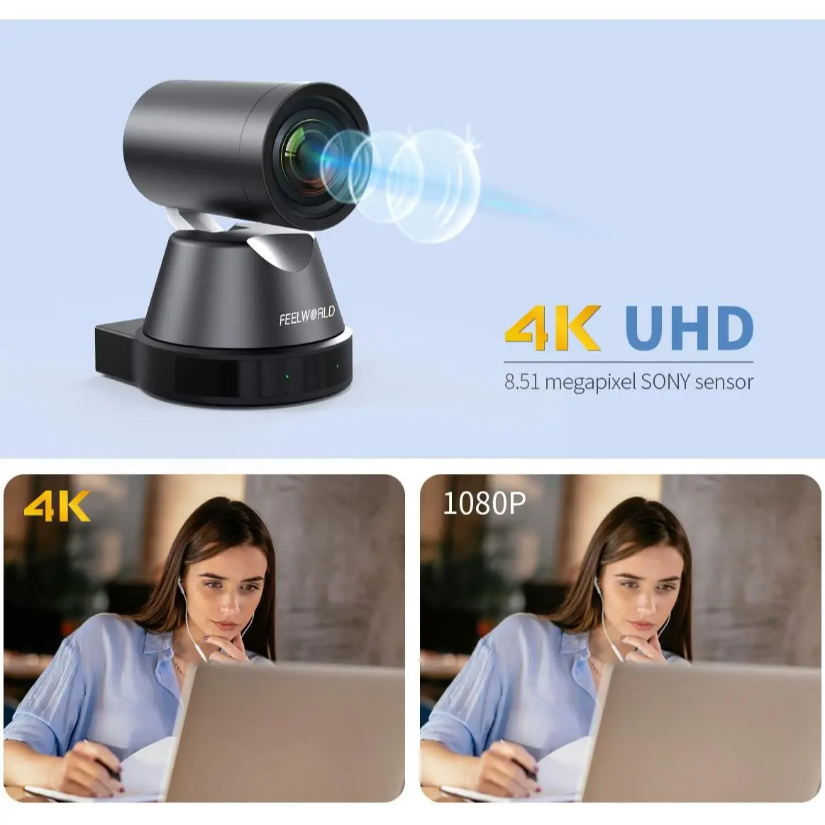 FEELWORLD 4K12X 4K PTZ-камера 12-кратный оптический зум AI отслеживание HDMI USB IP-пульт