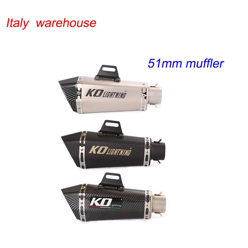 

51mm Universal Motorcycle Exhaust Muffler With DB Killer 345mm Stainless Steel Exhaust System Modified For Honda Kawasaki
