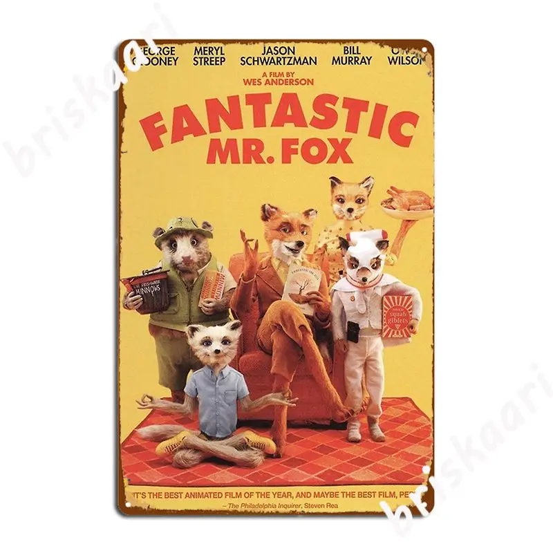 

Фантастический постер мистер лиса, металлический плакат с рисунком таблички, Настенная роспись, настенная роспись, оловянный плакат