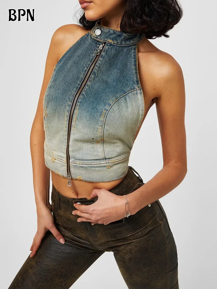 BPN Y2k винтажные майки женские полиэстер хлопок