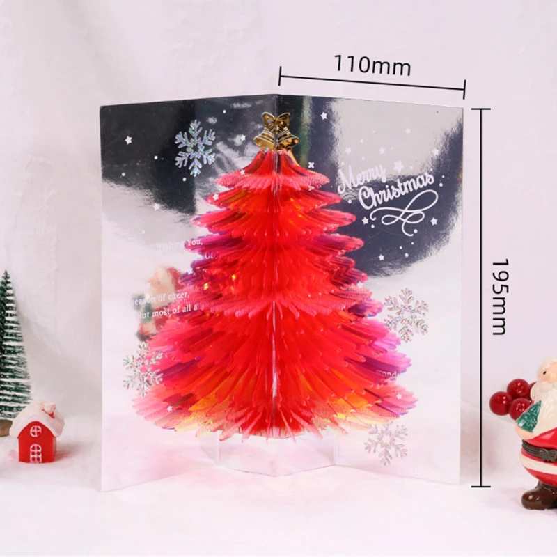 

Christmas Theme Sparkling Fantasy Three-dimensional Greeting Card Christmas Tree Send Blessing Gift Message Card