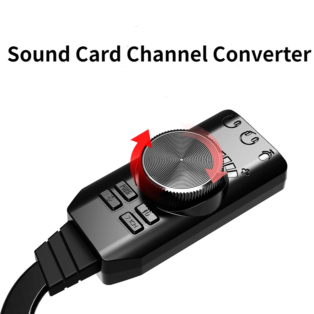 

External Sound Card 7.1 Channel Converter Adapter External USB Audio Headphone Audio Jack Cable Adapter Switches Volume For PC