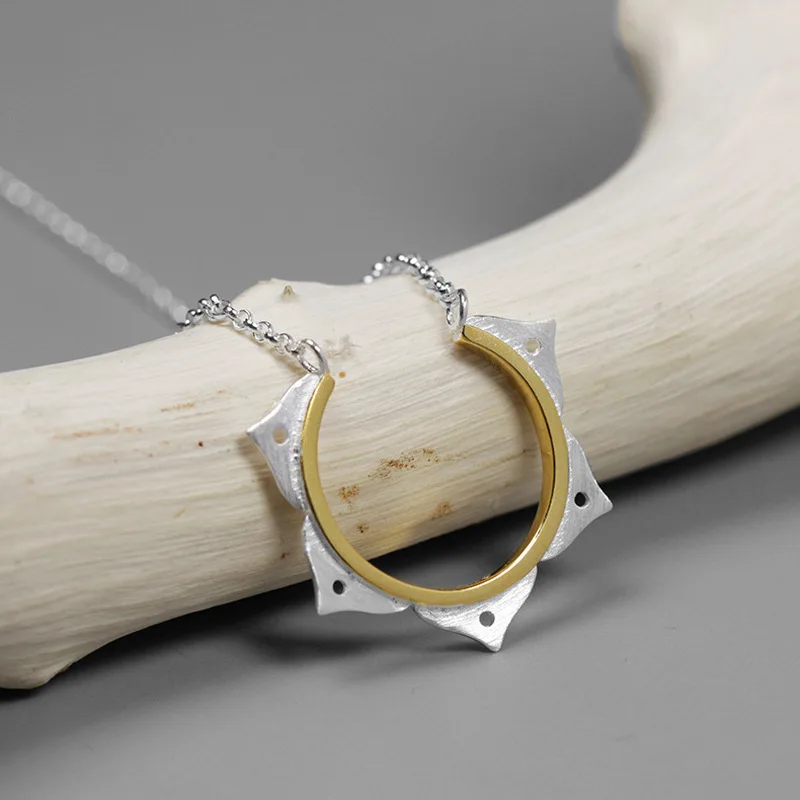 

INATURE 925 Sterling Silver Lotus Flower Choker Necklace Yoga Jewelry