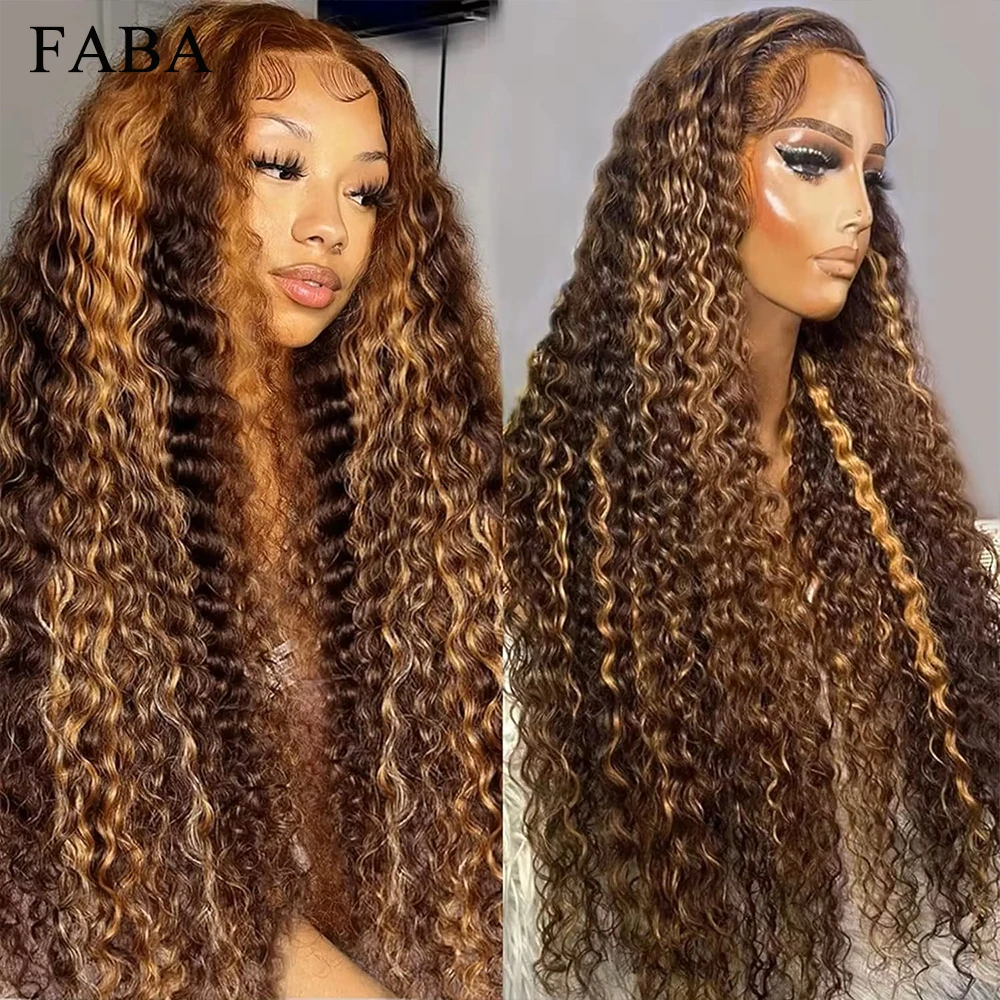 FABA Highlight Wig Human Hair 427 Curly Lace Frontal 13x4 HD Кружевные фронтальные парики с детскими