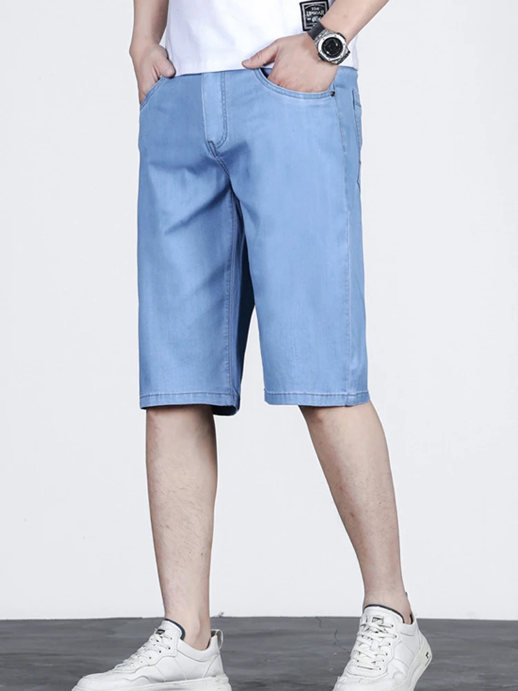 2023 New Summer Jeans Shorts Men's Korean Fashion Trend Loose Straight Pants Casual Jean Trousers Hip Hop Beach Denim Clothing