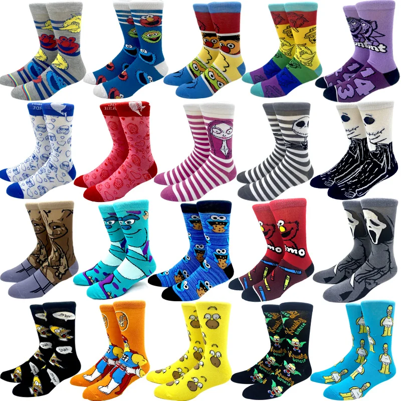 

2023 New Harajuku Anime Women Men Socks Cotton Long Socks Men‘s Knee-High Cosplay Calf Sock Adult Personality Hip Hop Socks