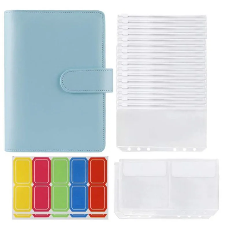 

A6 Colorful Budget Planner Binder Zipper Cash Envelopes for Budgeting Money Organizer Monthly Budget Plan Notebook Set