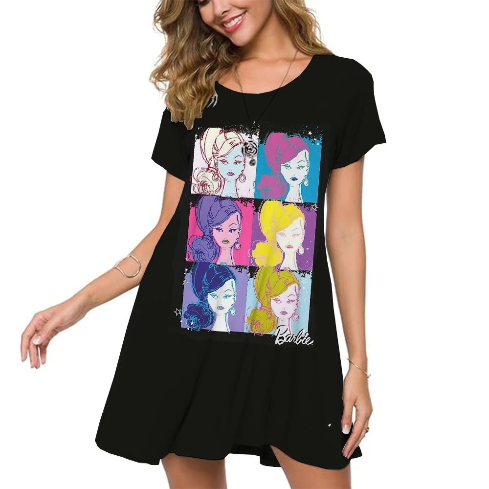 Платье Барби с принтом принцессы элегантное женское повседневное свободное
