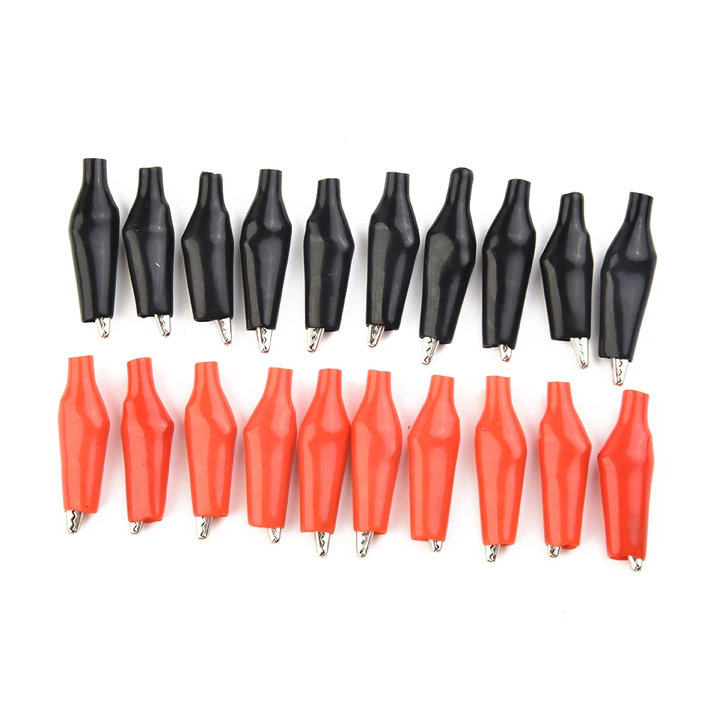 

Durable Industrial Portable Alligator Clips Set Soft Test Probe Black/Red Electrical Clamp Jumper Plastic Wire