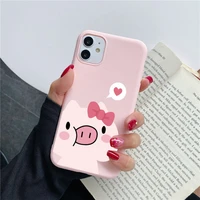 cute cartoon pig animal phone case for iphone xr x xs max 7 8 plus se 2020 13 12 11 pro max mini soft silicone back cover fundas