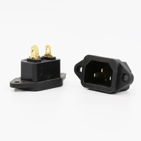 high quality audiocrast gold plated iec inlet mains power inlet socket male panel entry plug hifi