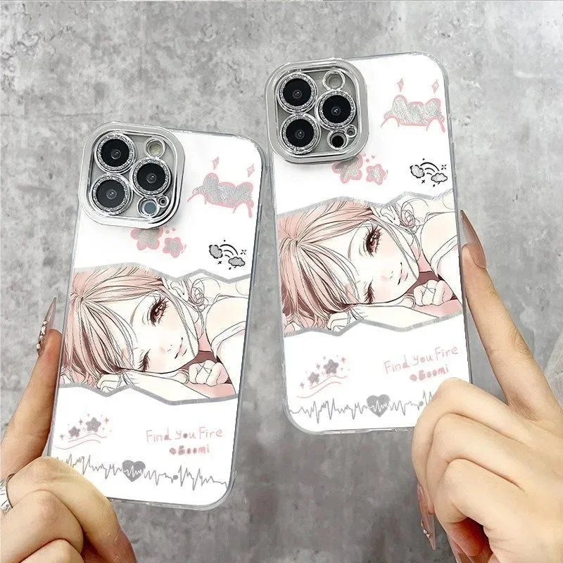 Фото Японский аниме-чехол с Наной Осаки для iPhone 17 16 15 14 13 12 11 Pro Max Plus Air, милый противоударный чехол с изображением девушки №2