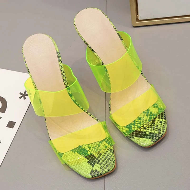 

Big Size High Heels Elegant Transparent Ladies Sandals Slip On T Stage Slippers Female Casual Outdoor Slides Women Pumps Shoes
