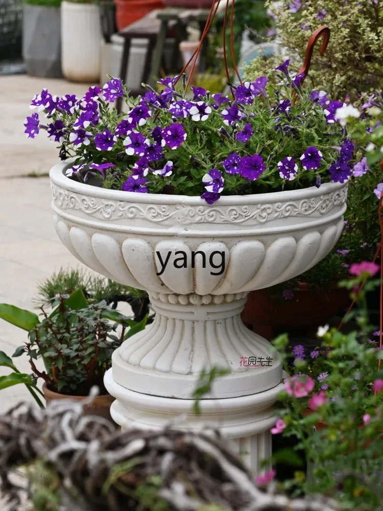 Левый цветочный горшок большого диаметра цветочное зеленое растение украшение в