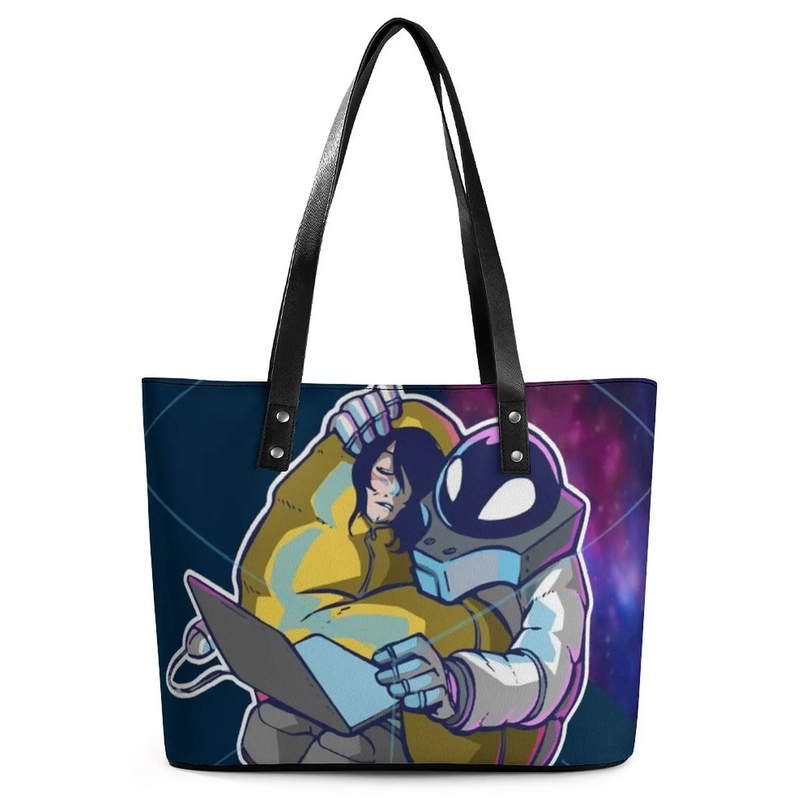 

Cuddle Hero Aizawa Handbags Student My Hero Academia Tote Bag Funny Work Shoulder Bag Ziplock Print PU Leather Shopper Bags