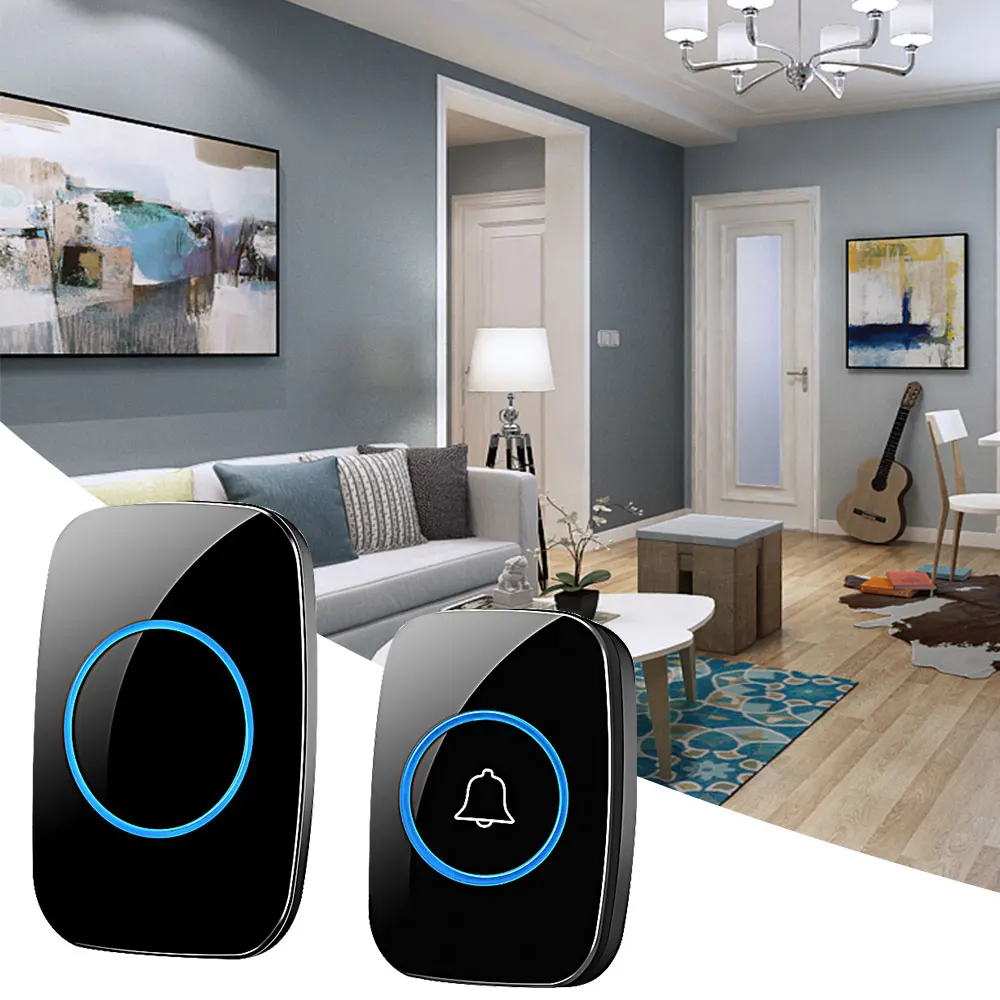 

New Home Welcome Doorbell Intelligent Wireless Doorbell Waterproof 300M Remote EU AU UK US Plug smart Door Bell Chime