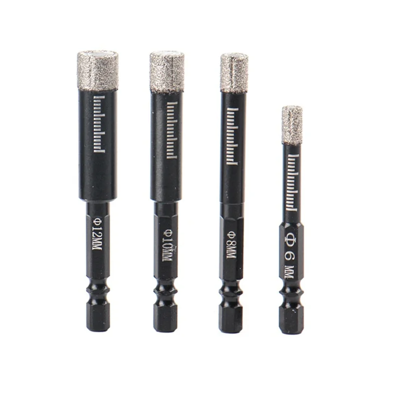 

6/8/10/12/14/16mm Dry Bits Hex Handle Vacuum Brazed Diamond Dry Drill Bits Hole Saw Cutter For Granite Marble Ceramic Tile Glass