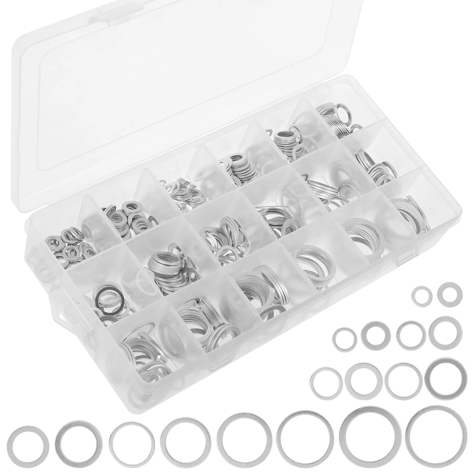 

Прокладка для слива масла в автомобиле, 470 шт., прокладка из алюминиевого сплава, Метрическая плоская шайба, набор в ассортименте, 18 размеров, прочные прокладки для уплотнения масла