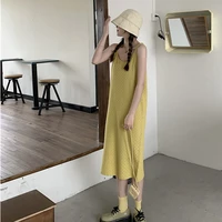 women long dress sexy sleeveless v neck dress knit sling maxi dresses plus size