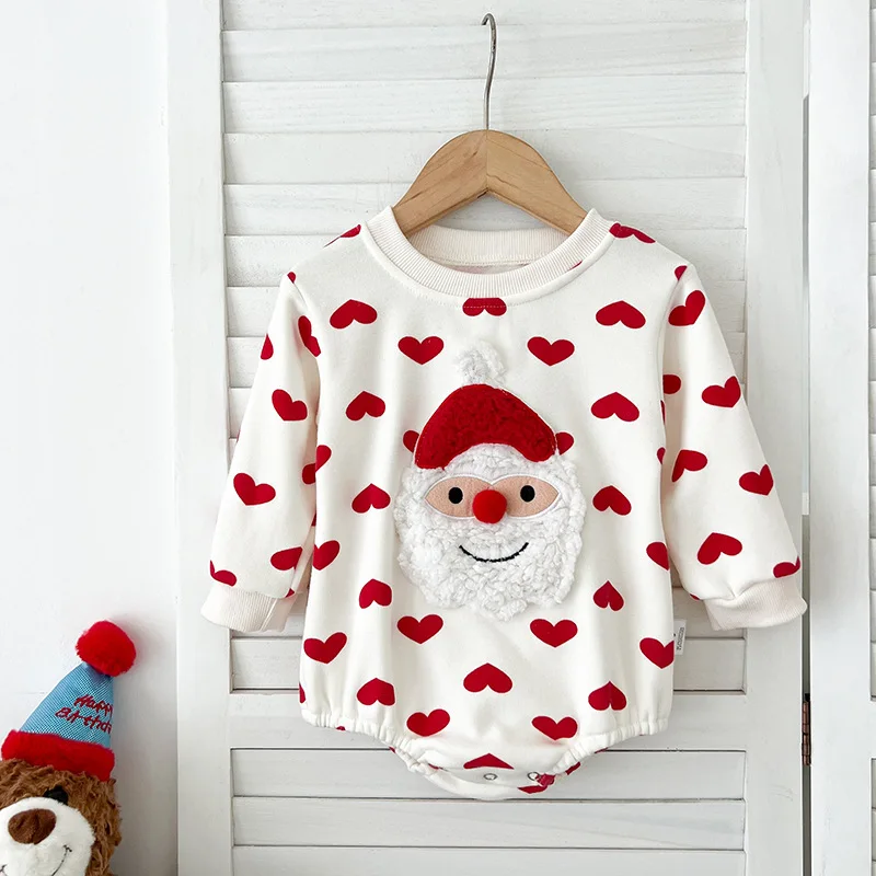 Боди для маленьких мальчиков 2024 Рождество зима милый свитер с 3D принтом
