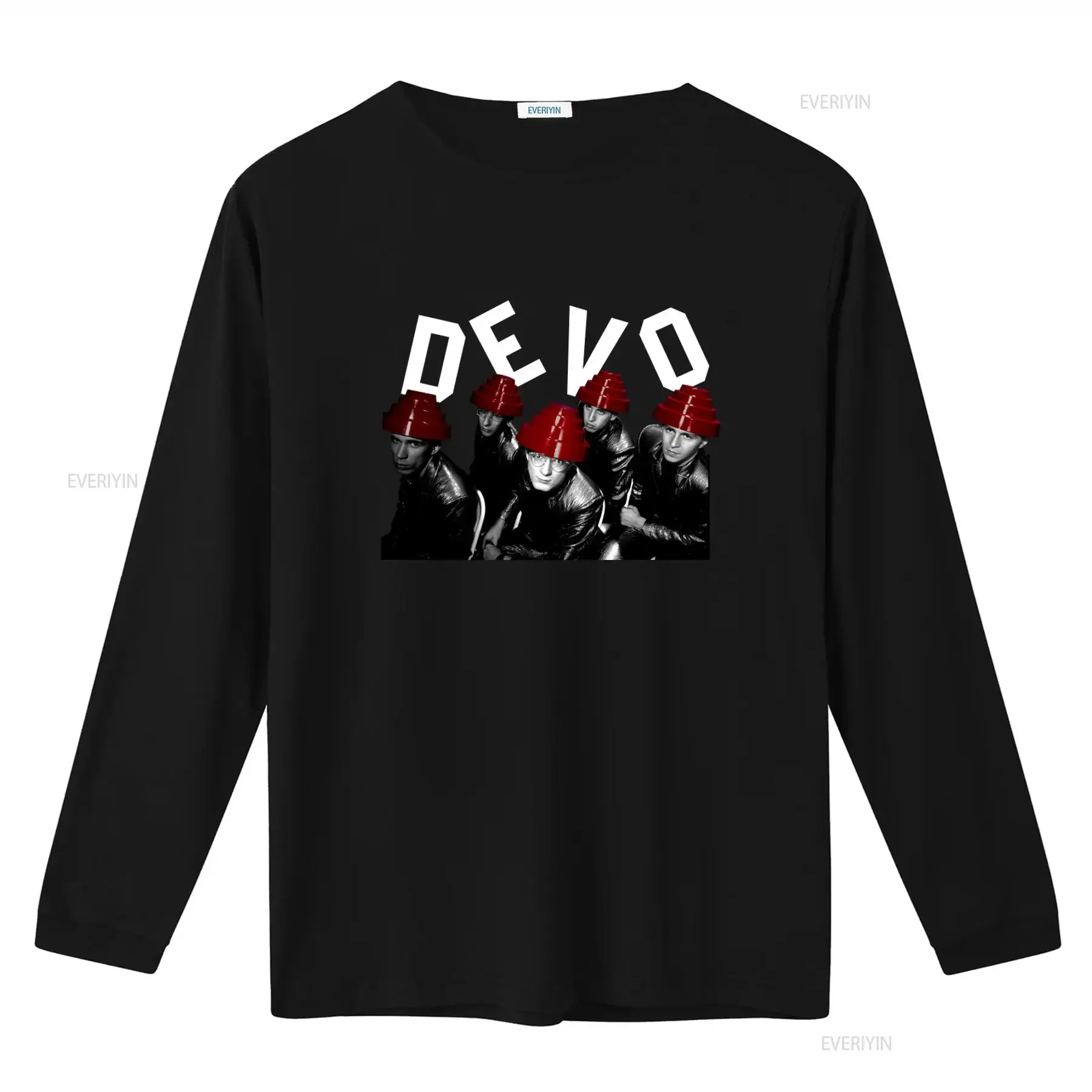 Фото Футболка Devo Band: Свобода выбора, долг перед будущим. Новый традиционный стиль, ретро-рок, винтажная, универсальная, с эффектом потертости. №2