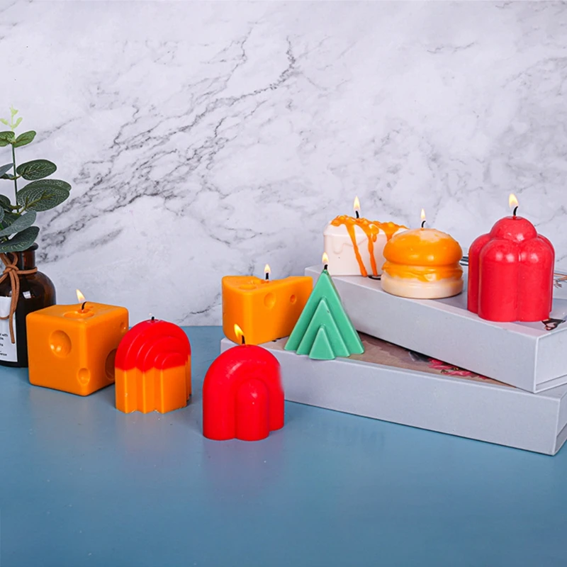 

Practical Candle Molds Handmade Food Grade Silicone BPA-Free Easy to Release No Residue for Candle Soap Making DIY Craft B03E