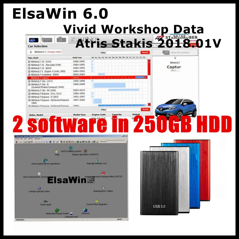 

2023 Hot Elsawin 6.0 For VW For Audi french german Vivid workshop data Atris-Stakis 2018.01V Auto Repair Software 250gb HDD