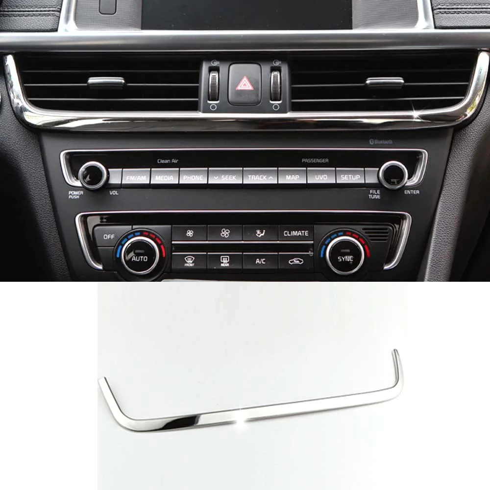 

Stainless Steel Auto Accessory For KIA K5 2016 2017 Car Central Console Air Vent Decoration Strip Trim Car Styling