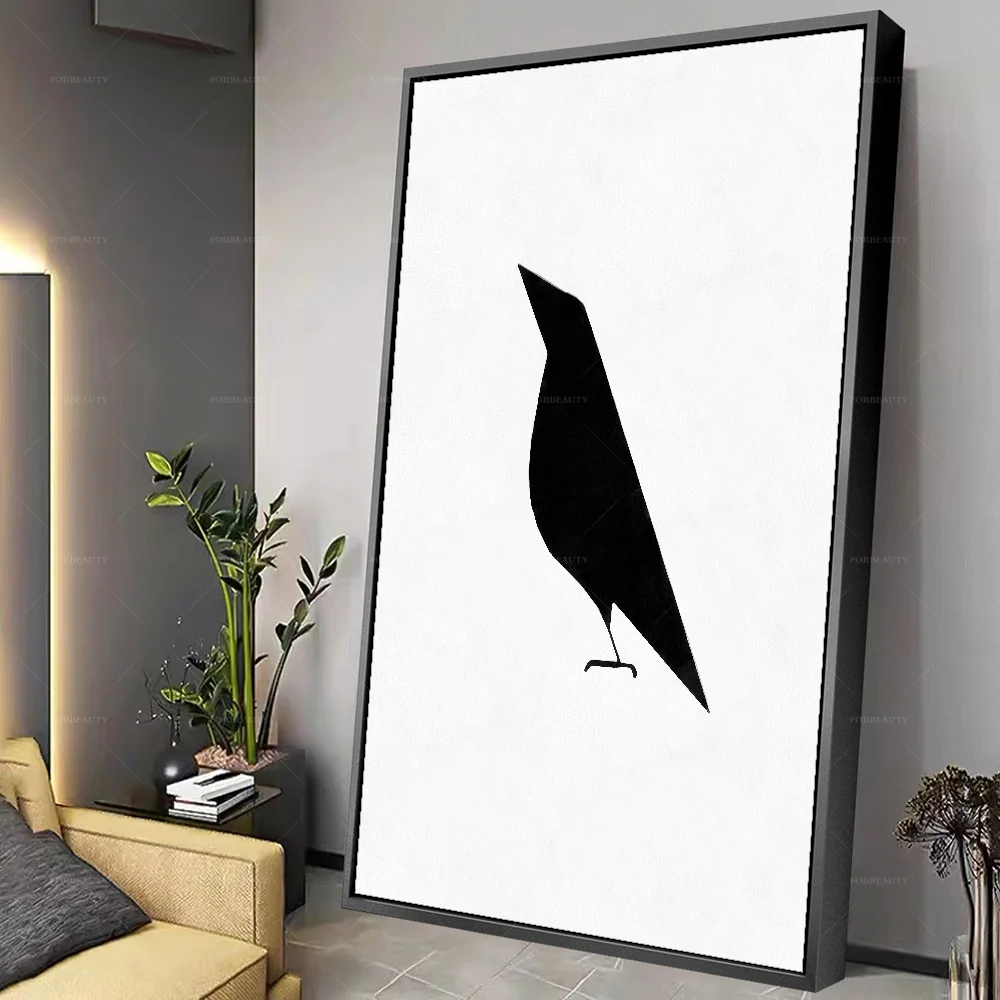 

Forbeauty абстрактная черная птица распылительная Печать на холсте живопись водонепроницаемая легкая Настенная картина маслом постер для декора комнаты